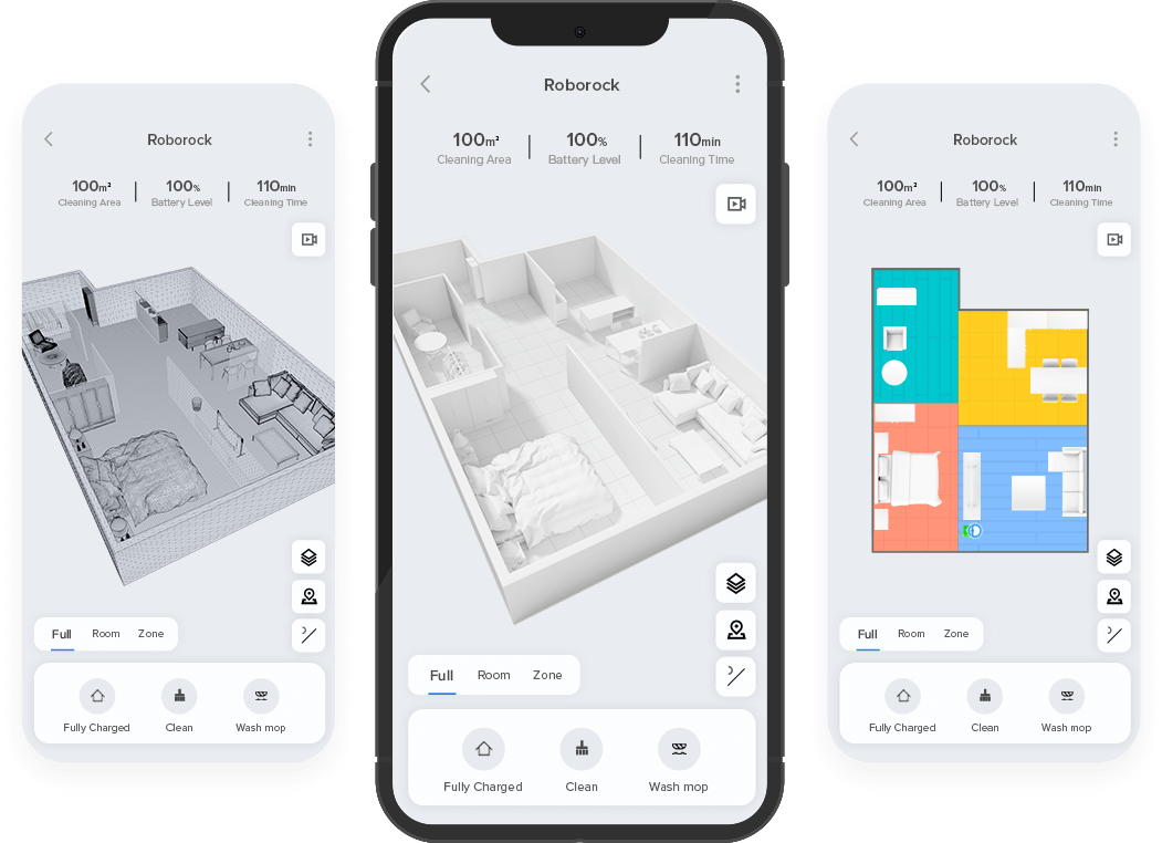 Navigate Roborock S7 MaxV with 3D map or Matrix map to clean